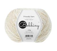 Bobbiny Freundliches Garn, 100 % recycelte Baumwolle, zum Stricken von Amigurumi, Makramee, Häkeln, 200 m (Golden Natur)