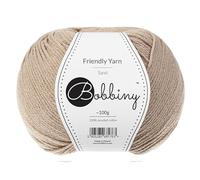 Bobbiny Friendly Yarn 100% Recycled Cotton for Knitting Amigurumi Macrame Crochet ?200m (Sand)