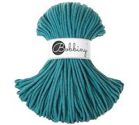 Bobbiny Geflochtene Makramee-Schnur, 5 mm, 100 % recycelte Baumwolle, Blaugrün, 50 m