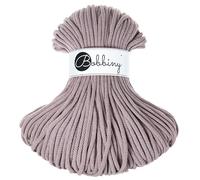 Bobbiny Geflochtene Makramee-Schnur, 5 mm, 100 % recycelte Baumwolle, Perle, 50 m