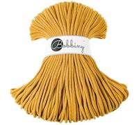 Bobbiny Geflochtene Makramee-Schnur, 5 mm, 100 % recycelte Baumwolle, Senf, 50 m