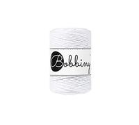 Bobbiny Kordel Baumwolle Weiß 1,5mm 100 Meter, Baumwollkordel, Baumwollseil, Makramee Garn, Baumwollschnur, Schnur