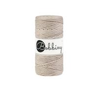 Bobbiny Macrame Cords 3 mm - 100 m - 100% Baumwolle (Beige)