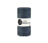 Bobbiny Macrame Cords 3 mm - 100 m - 100% Baumwolle (Charcoal)