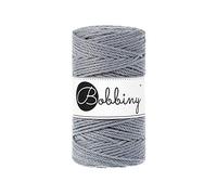 Bobbiny Macrame Cords 3 mm 3fach gedreht - 100 m - 100% Baumwolle (Steel)