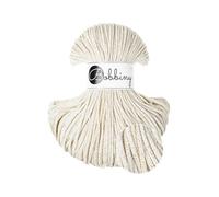 Bobbiny Makramee Baumwoll-Flechtkordel - 3mm x 100m - Vielseitige Makramee-Kordel für Stricken, Weben, DIY-Basteln und Heimdekoration - Hochwertige Bunte Bastelschnur - Shiny Natural