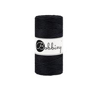 Bobbiny Makramee Kordel 3mm - 100m Wahl (Schwarz)