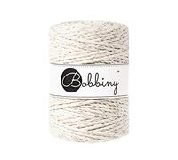 Bobbiny Makramee-Schnur, 3-lagig, 5 mm, Goldfarben / Naturfarben