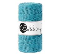 Bobbiny Makramee-Schnur, 3 mm, einlagig, Blaugrün, 100 m