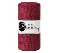 Bobbiny Makramee-Schnur, 3 mm, einlagig, 100% recycelte Baumwolle, 100 m, Farbe:Wine Red