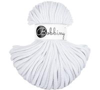 Bobbiny Makramee-Schnur, geflochten, 5 mm, 100 % recycelte Baumwolle, 50 m, Weiß