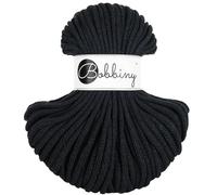 Bobbiny Makramee-Schnur, geflochten, 5 mm, 100 % recycelte Baumwolle, Schwarz, 50 m