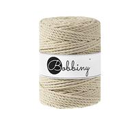Bobbiny Makramee-Schnur, XXL, 5 mm, 3-lagig, Beige, 100 m