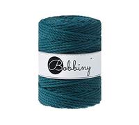 Bobbiny Makramee-Schnur, XXL, 5 mm, 3-lagig, Pfauenblau, 100 m