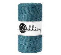 Bobbiny Makramee-Seil, 3 mm, 100 m, Makramee-Schnur, einfache Drehung, viele Farben, Pflanzenaufhänger, Schmuck, Wandbehang (Pfauenblau)
