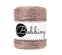 Bobbiny Makramee-Seil, Filzschnur, 3 mm, 3-lagig, metallisch, Rotgold, 50 m