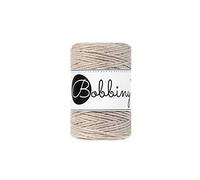 Bobbiny Oeko-Tex Premium Makramee Garn aus ökologischer Baumwolle 1,5 mm x 100 m (Beige)