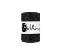 Bobbiny Oeko-Tex Premium Makramee Garn aus ökologischer Baumwolle 1,5 mm x 100 m (Black)