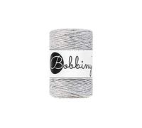 Bobbiny Oeko-Tex Premium Makramee Garn aus ökologischer Baumwolle 1,5 mm x 100 m (Light Grey)