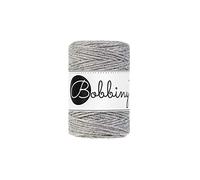 Bobbiny Oeko-Tex Premium Makramee Garn aus ökologischer Baumwolle 1,5 mm x 100 m (Silver)