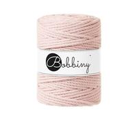 Bobbiny Oeko-Tex Premium Makramee Garn aus ökologischer Baumwolle 5 mm x 100 m 3fach gedreht (Pastel Pink)