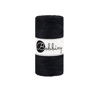 Bobbiny Oeko-Tex Premium Makramee Garn aus ökologischer Baumwolle in Black 3 mm x 100 m