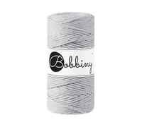 Bobbiny Oeko-Tex Premium Makramee Garn aus ökologischer Baumwolle in Light Grey 3 mm x 100 m