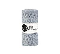 Bobbiny Oeko-Tex Premium Makramee Garn aus ökologischer Baumwolle in Silver 3 mm x 100 m