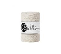 Bobbiny Premium Makramee Garn aus 100% recycelter Baumwolle 1,5 mm 3-Fach gedreht 100 m (Natural)