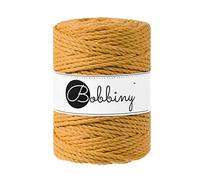 Bobbiny XXL Makramee-Schnur, 5 mm, 3-lagig, senffarben, 100 m