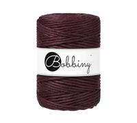 Bobbiny XXL Makramee-Schnur, 5 mm, einlagig, 100% recycelte Baumwolle, Farbe:Burgundy