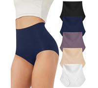 Bobelle Wear Damen Unterwäsche Nahtlose Slips Damen, High Waist Seamless Unterhosen Bequeme Stretch Ohne Naht Panties 5er Pack, Multicolor01, L