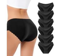 Bobelle Wear Slips Damen 6er Pack,Unterhosen Nahtlos Atmungsaktiv Stretch Unterwäsche Bequeme Slips Weich Panties(S-XL) (DE/NL/SE/PL, Alphanumerisch, M, Regular, Regular, Schwarz)