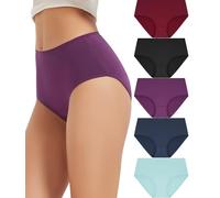 Bobelle Wear Unterhosen Damen Baumwolle Stretch, Hohe Taille Slips Damen Atmungsaktiv Panties Weich Frauen Unterwäsche 5er Pack(L,Multicolor01