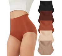 Bobelle Wear Unterhosen Damen Seamless Slips Damen, Nahtlose Unterwäsche Hohe Taille Bequeme Stretch Ohne Naht Atmungsaktiv Panties 5er Pack