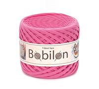 Bobilon Primär T-Shirt Garn zum Häkeln, Strickgarn Stofftuch, T-Shirt Garn 110 Yards für Makramee, Hand DIY Tasche Korb Kissen Projekte 5-7mm Flamingo