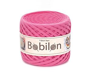 Bobilon Primär T-Shirt Garn zum Häkeln, Strickgarn Stofftuch, T-Shirt Garn 110 Yards für Makramee, Hand DIY Tasche Korb Kissen Projekte 5-7mm Flamingo