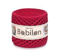 Bobilon T-Shirt-Garn zum Häkeln, Strickgarn Stofftuch, Rubinrot, 110 Yards, 5-7 mm, 100% Baumwolle