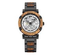 BOBO BIRD Automatische mechanische Herren-Armbanduhr, X-Serie, Retro-Luxus, 45 mm, Skelett, Edelstahl, Holz-Uhren, Braun, Mechanisch
