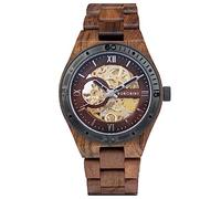 BOBO BIRD Herren-Holz-Uhren, Skelett, mechanische Holzuhr, leicht, Luxus-Armbanduhren mit Naturholzband, limitierte Kollektion für Herren, Rot/Ausflug, einfarbig (Getaway Solids), Modischer Klassiker