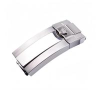 BoBoHome 16mm Ersatz Armbanduhrschnalle aus Gefrästem Metall Edelstahl 316L Faltschließe Uhren Zubehör für Rolex Deepsea Daytona-Poliertes Silber