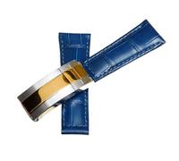 BoBoHome 20mm Flexibles Echtes Leder-Armband Ersatz-Trennverschluss-Armband Uhrenaccessoires für Rolex Black Green Submariner-Blau D