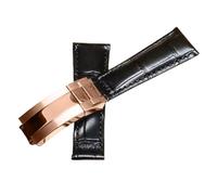 BoBoHome 20mm Flexibles Echtes Leder-Armband Ersatz-Trennverschluss-Armband Uhrenaccessoires für Rolex Black Green Submariner-Schwarz C