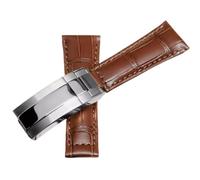 BoBoHome 20mm Flexibles Echtes Leder-Armband Ersatz-Trennverschluss-Armband Uhrenaccessoires für Rolex Black Green Submariner-Braun A