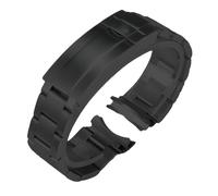 BoBoHome 316L Edelstahl Ersatz-Uhrarmband Gebogenes Ende Verstellbares Armband für Rolex Datejust-Schwarz 20MM