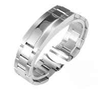 BoBoHome 316L Edelstahl Faltschließe Uhrenarmband Kratzfestes Metall Uhrenarmband für Rolex GMT Yacht Master-Poliertes Silber 20mm