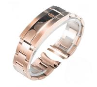 BoBoHome 316L Edelstahl Faltschließe-Uhrenarmband Metall - Ausziehbares Armband für Rolex Deepsea Sub-Roségold 21mm