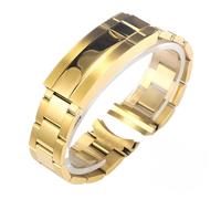 BoBoHome 316L Edelstahl Faltschließe Uhrenarmband Verstellbares Herrenarmband aus Metall für Rolex GMT Yacht Master-Gold 20mm