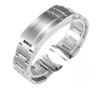 BoBoHome Edelstahl 316L Faltschließe Uhrenarmband Leichtmetallarmband Ausziehbar Uhrenarmband für Rolex GMT Yacht Master-Matt Silber 21mm