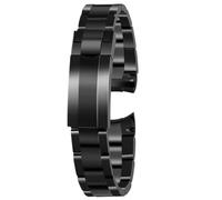 BoBoHome Matte Finish Edelstahl Uhrarmband Massiv Metall-Verbindungs-Armband Ersatz Schnellentschluss Rostfrei Universell für Rolex Submariner Deepsea-21mm Schwarz